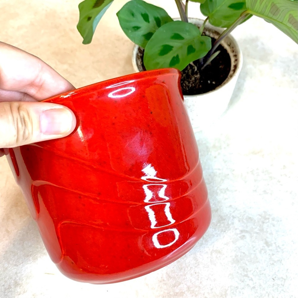 VINTAGE West Germany Red Ceramic Planter